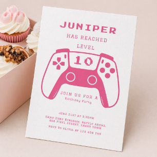 Invitación Fiesta de cumpleaños de chicas jugadoras nivel arr