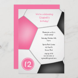 Invitación fiesta de cumpleaños de chicas negros rosados