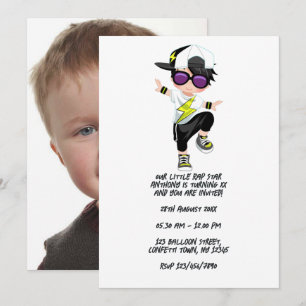 Invitación Fiesta de cumpleaños de chico bailarín de break de