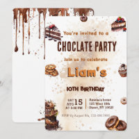 Fiesta de cumpleaños de chocolate dulce moderno