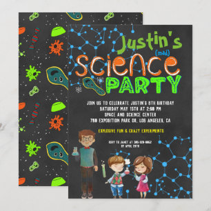 Invitación Fiesta de cumpleaños de científico loco