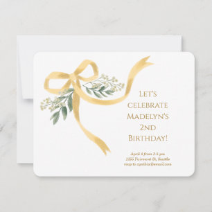 Invitación Fiesta de cumpleaños de Cinta de Oro