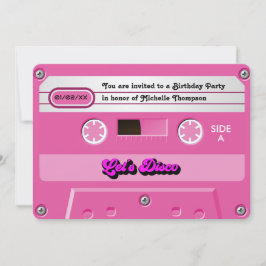 Invitación Fiesta de cumpleaños de cinta "Let's Disco Retro"