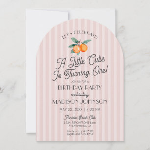 Invitación Fiesta de cumpleaños de Citrus Pequeño Rosa