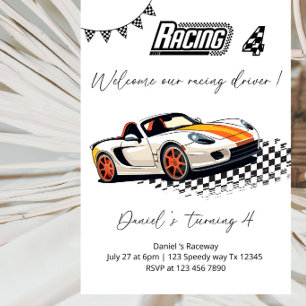 Invitación Fiesta de Cumpleaños de Coche de Carreras - Coche