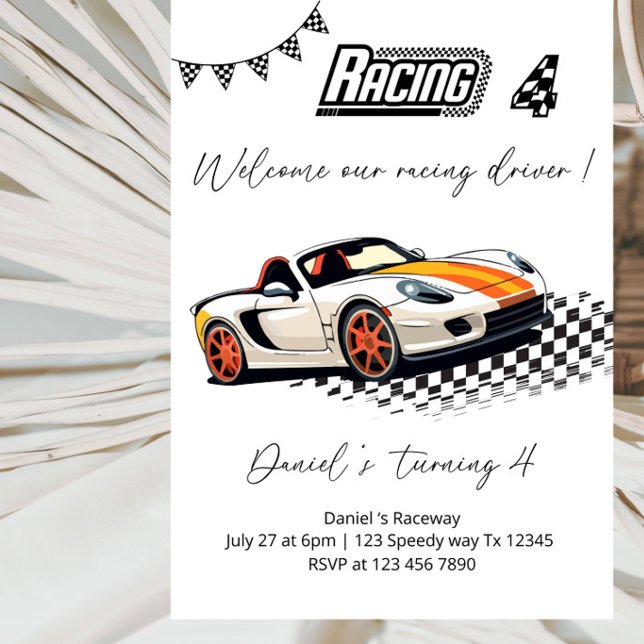 Invitación Fiesta de Cumpleaños de Coche de Carreras - Coche  (Subido por el creador)