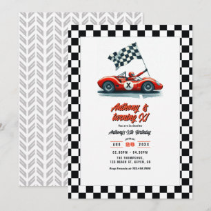 Invitación Fiesta de Cumpleaños de Coche de Carreras Personal