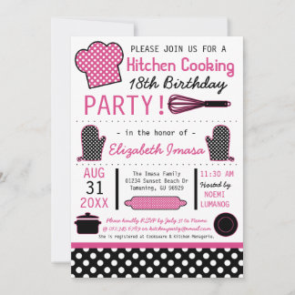 Invitación Fiesta de cumpleaños de cocina
