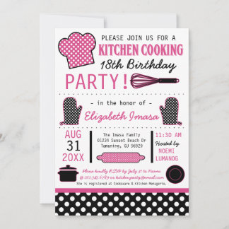 Invitación Fiesta de cumpleaños de cocina