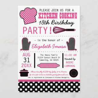 Invitación Fiesta de cumpleaños de cocina