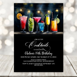 Invitación Fiesta de Cumpleaños de Cócteles Coloridos