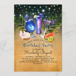 Invitación Fiesta de cumpleaños de cócteles Tropical Beach