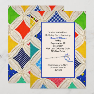 Invitación Fiesta de Cumpleaños de Colcha de Ventana de Cated