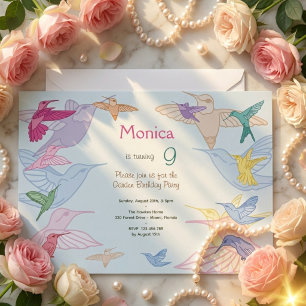Invitación Fiesta de cumpleaños de colibríes