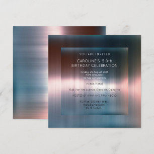 Invitación Fiesta de cumpleaños de color azul marrón azul met