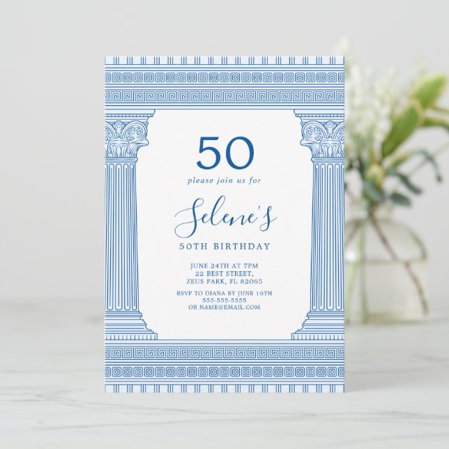 Invitación fiesta de cumpleaños de color personalizado con te (Anverso de pie)