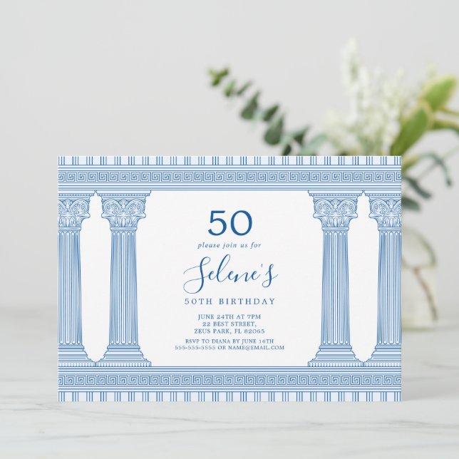 Invitación fiesta de cumpleaños de color personalizado con te (Anverso de pie)