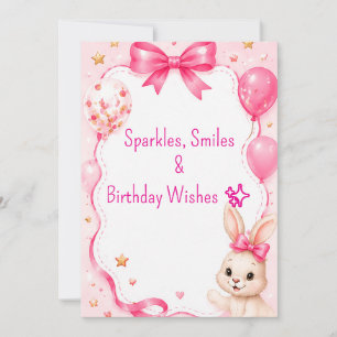Invitación Fiesta de Cumpleaños de Conejito Rosa Adorable 🐰