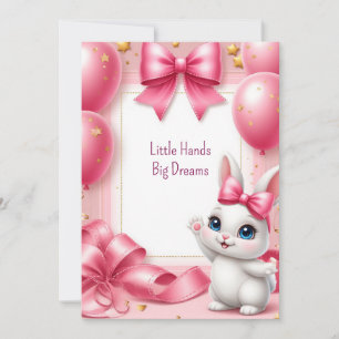 Invitación Fiesta de Cumpleaños de Conejito Rosa Tema Rosa 🐰