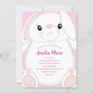 Invitación Fiesta de cumpleaños de Conejo Conejo Conejo Conej