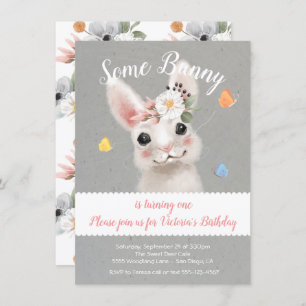Invitación Fiesta de cumpleaños de conejo conejo conejo conve