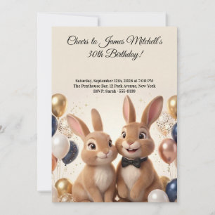 Invitación Fiesta de Cumpleaños de Conejo de Lujo