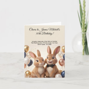 Invitación Fiesta de Cumpleaños de Conejo de Lujo