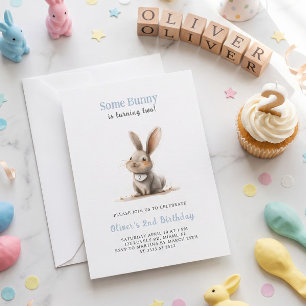 Invitación Fiesta de Cumpleaños de Conejo para Niños Adorable