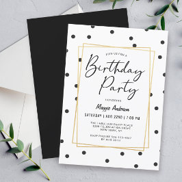 Invitación Fiesta de cumpleaños de Confetti Polka Dots