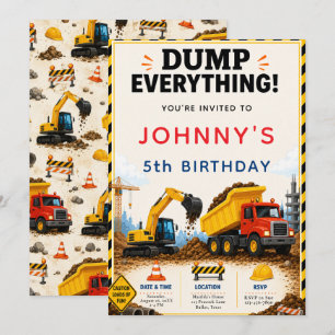 Invitación Fiesta de Cumpleaños de Construcción