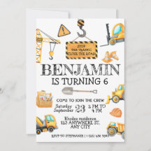 Fiesta de cumpleaños de construcción