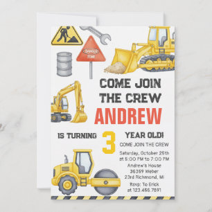 Invitación Fiesta de cumpleaños de construcción moderna foto