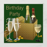 Fiesta de cumpleaños de copas de vino de Oro Verde