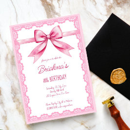 Invitación Fiesta de cumpleaños de coqueta rosa