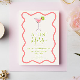 Invitación Fiesta de cumpleaños de Cosmo Martini rosado un po