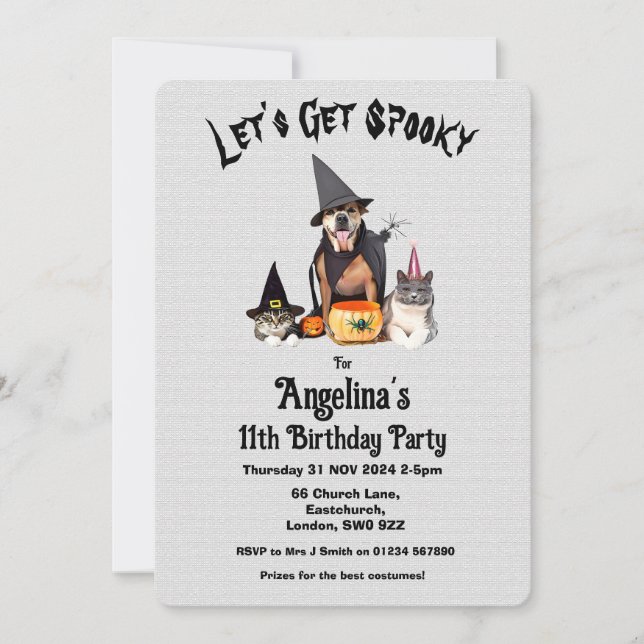 Invitación Fiesta de Cumpleaños de Costumbres Infantiles Pers (Anverso)