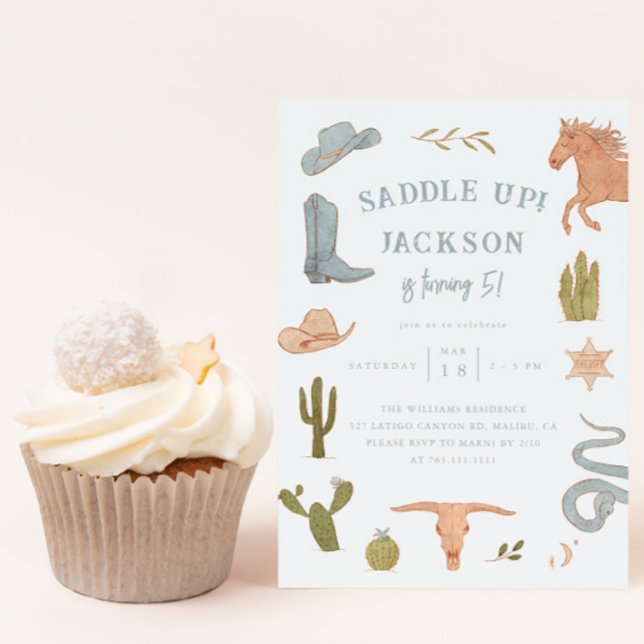 Invitación Fiesta de cumpleaños de Cowboy Boy Saddle Up (Subido por el creador)
