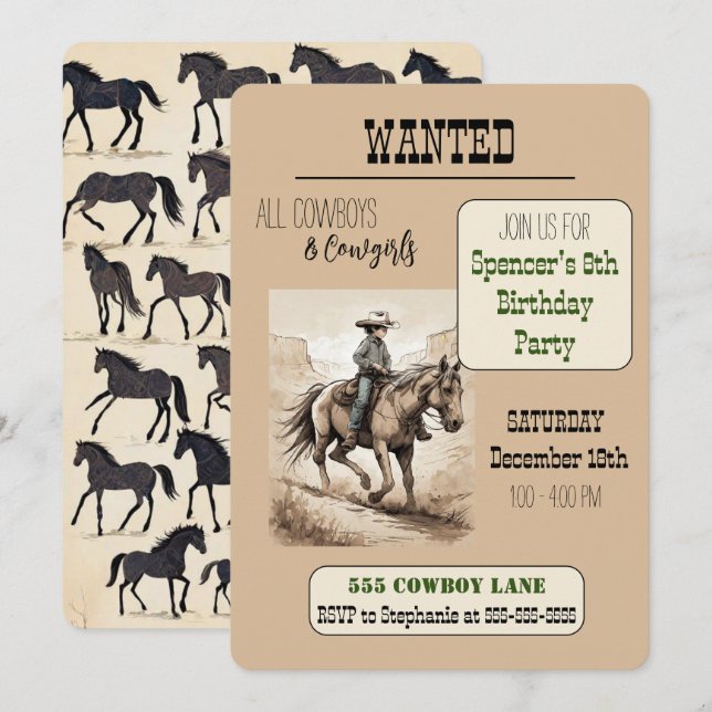 Invitación Fiesta de cumpleaños de Cowboy queridos - Cowboy m (Anverso / Reverso)