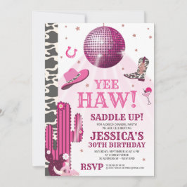 Invitación Fiesta de cumpleaños de Cowgirl Disco