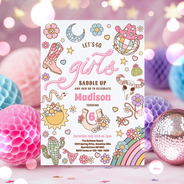 Invitación Fiesta de cumpleaños de Cowgirl Wild West Rodeo Di (Subido por el creador)