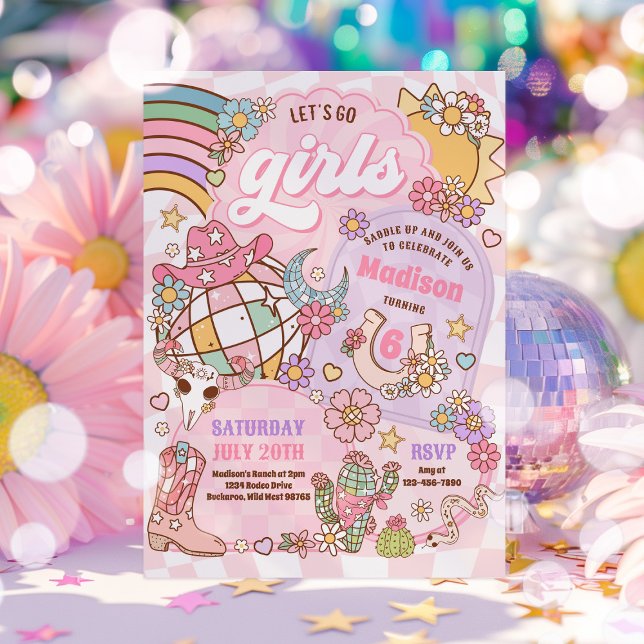 Invitación Fiesta de cumpleaños de Cowgirl Wild West Rodeo Di (Subido por el creador)