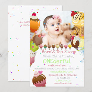 Invitación Fiesta de cumpleaños de crema de helado