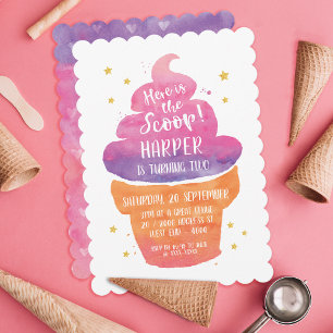 Invitación Fiesta de cumpleaños de crema de hielo de verano