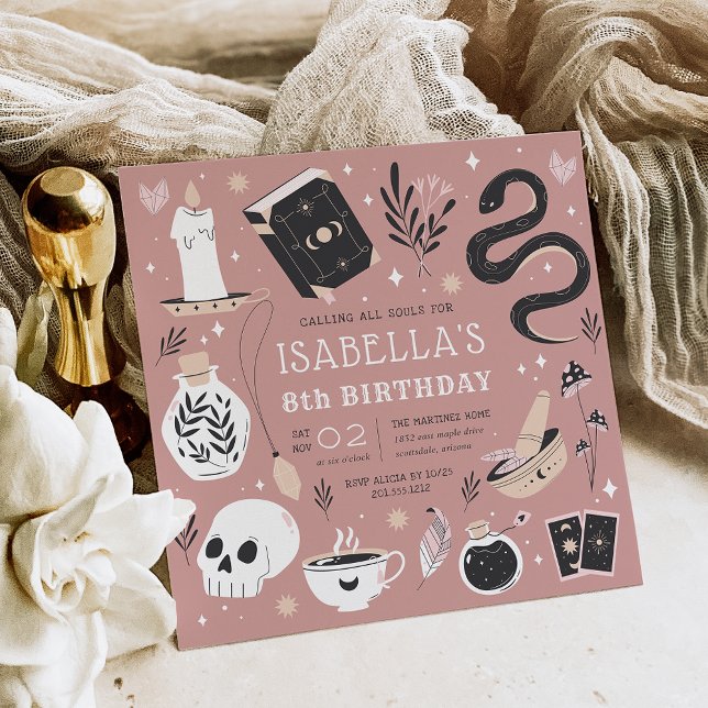 Invitación Fiesta de cumpleaños de crystal Fortune Teller (Subido por el creador)