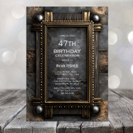 Invitación Fiesta de cumpleaños de cualquier edad con marco d