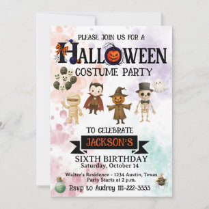 Invitación Fiesta de cumpleaños de cualquier edad de Hallowee