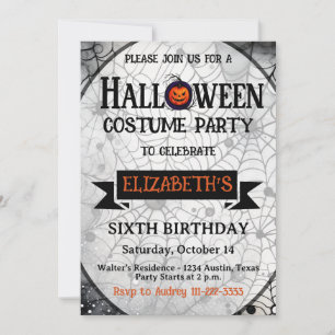 Invitación Fiesta de cumpleaños de cualquier edad de Hallowee