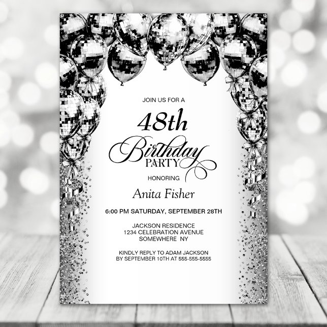 Invitación Fiesta de cumpleaños de cualquier edad de los glob (Subido por el creador)