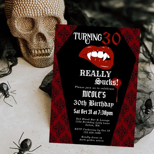 Invitación Fiesta de Cumpleaños de cualquier edad de Vampiro  (Subido por el creador)