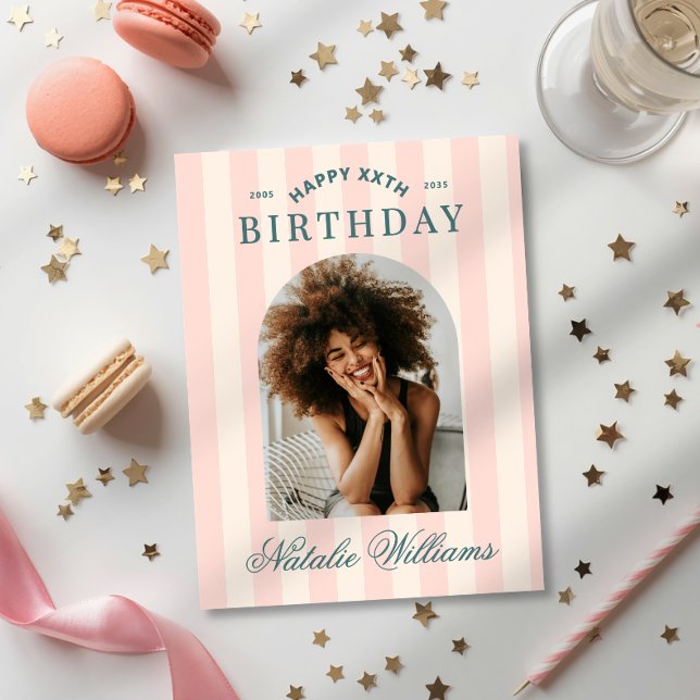 Invitación Fiesta de cumpleaños de cualquier edad Preppy Bien (Subido por el creador)